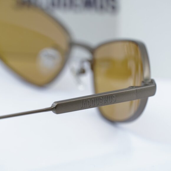 Jacquemus BAMBINO METAL JAC/68 C4 Cat Eye Sunglasses - Gunmetal/Amber - Picture 11 of 12